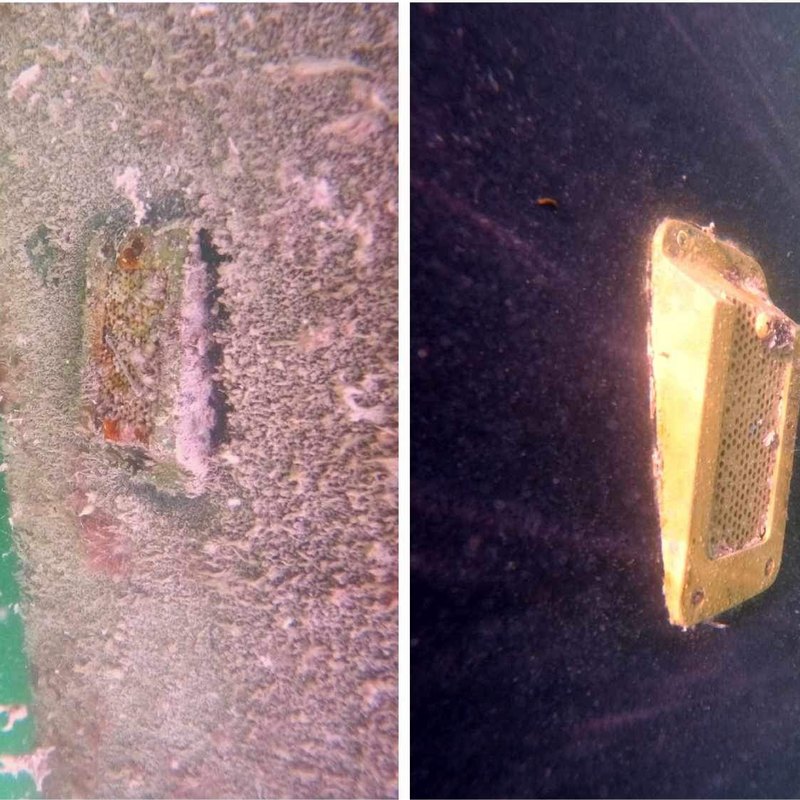 Sacrificial anode replacement before and after